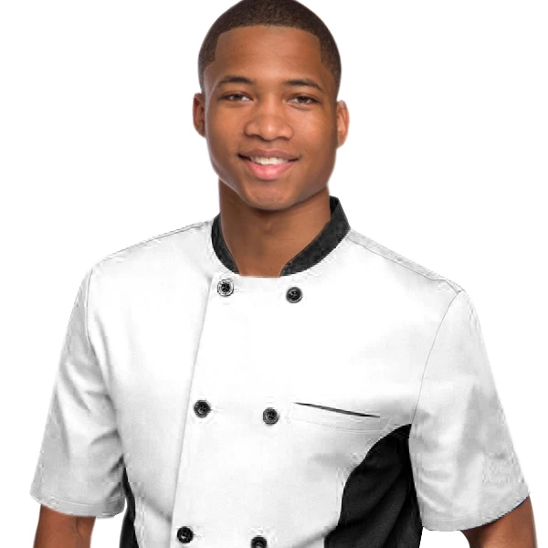 Men Women Chef Coat Restaurant Uniform Short Sleeve Chef Coat Kitchen Chef Coat 