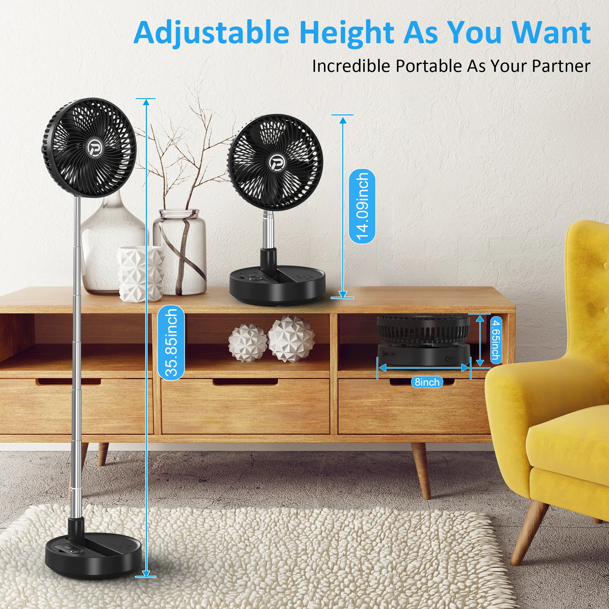 Table Fan, USB, 5V, Battery - detail 10