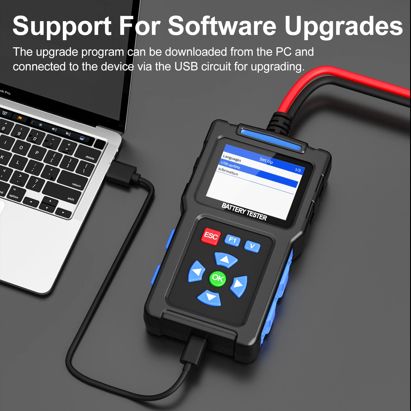 jdiag bt300汽车电池测试仪汽车工具usb接口系统检测汽车电池分析仪12v 24v汽车电池故