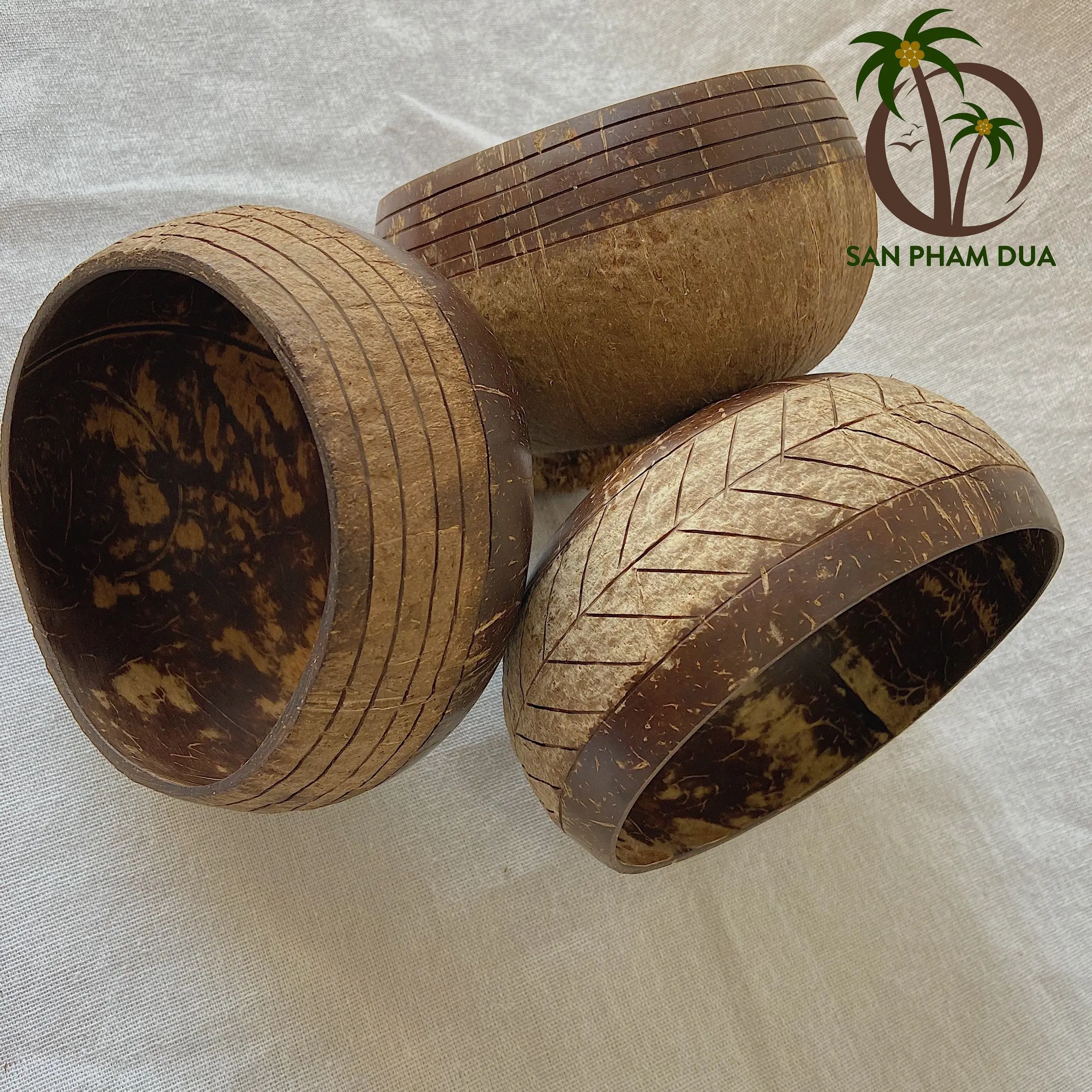 Natural Eco Friendly Coconut Shell Bowl Coconut Fruit Salad Noodle Bowl