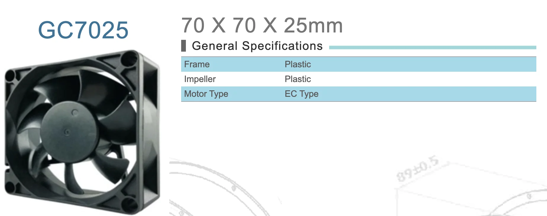 Axial Flow Fans, 7cm, Plastic - detail 4