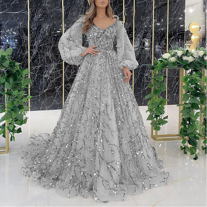 3xl Women's New Temperament Banquet Long Dress Party Evening Girl Elegant Dress Evening Party Dress Aa4eb78ae821f4033a247c18d154793596