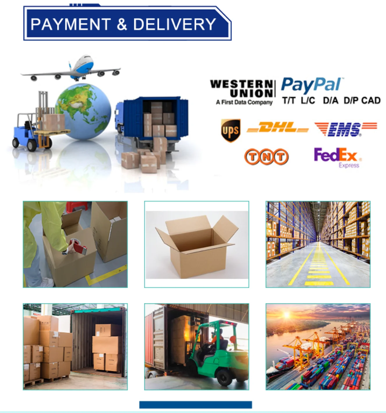 Packing payment shipping