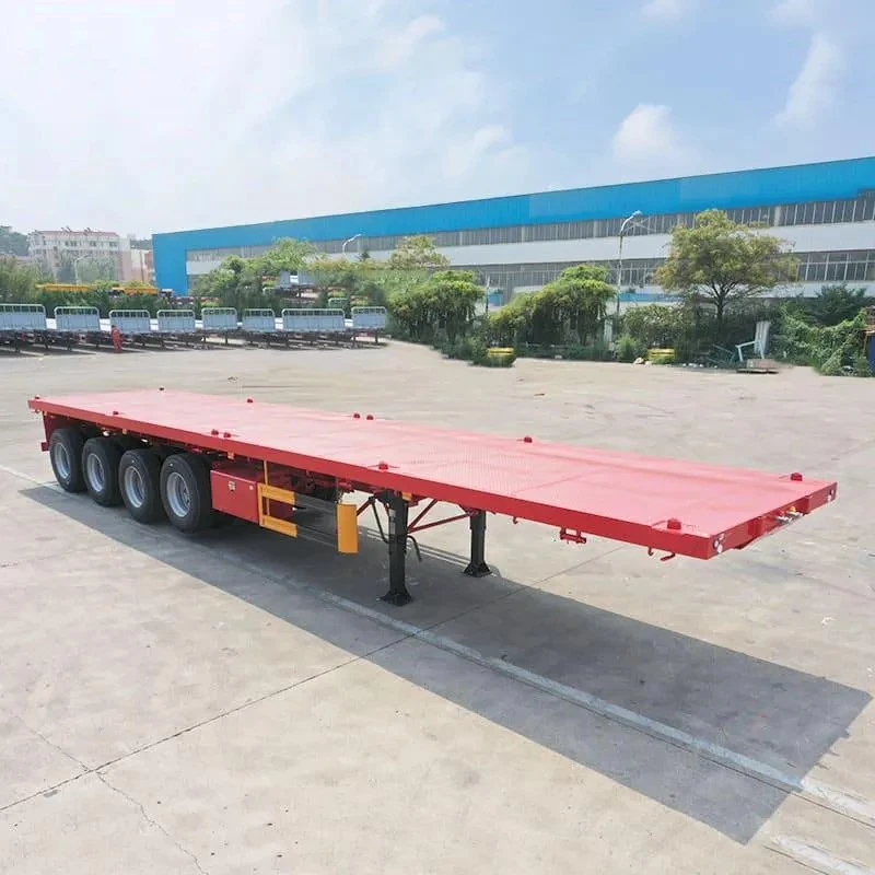 Low Price Axle Ft Flatbed Semi Trailer Flat Bed Truck For Sale