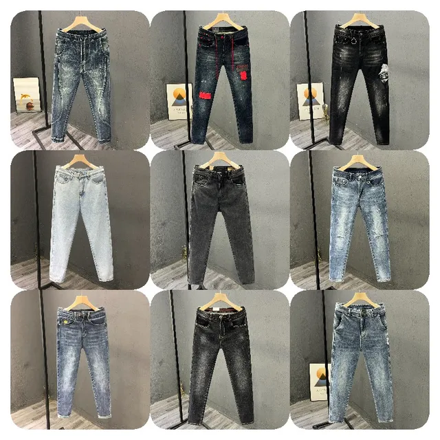 Foreign trade 2023 summer new men's jeans straight loose casual large size men's denim trousers stall supply wholesale