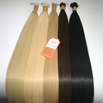 Remy Virgin Russian Hair Bulk Blonde Color Silky Best Bulk Hair