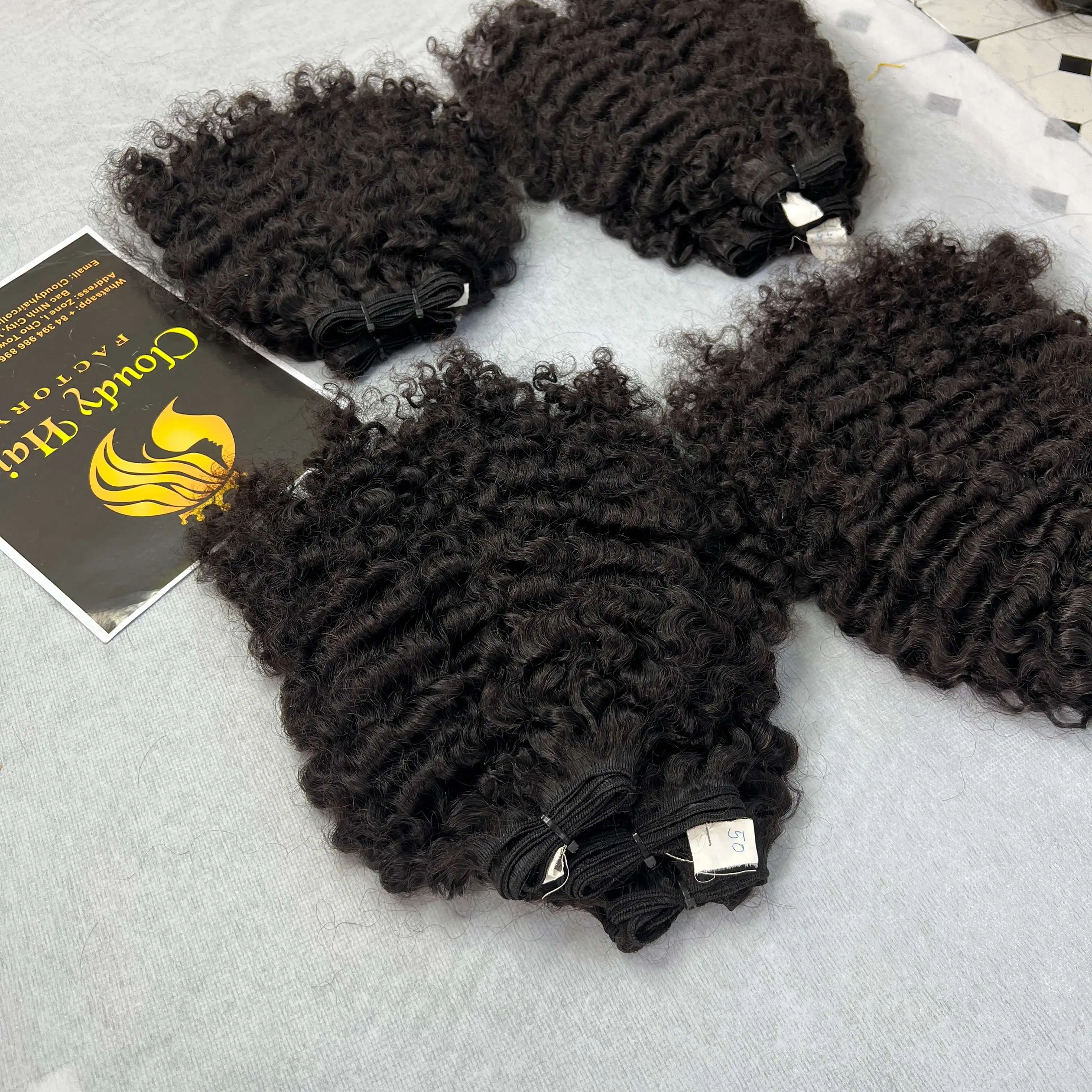 Grade 10a 12a Burmese Curly Textured Bundles Hair Extension 100