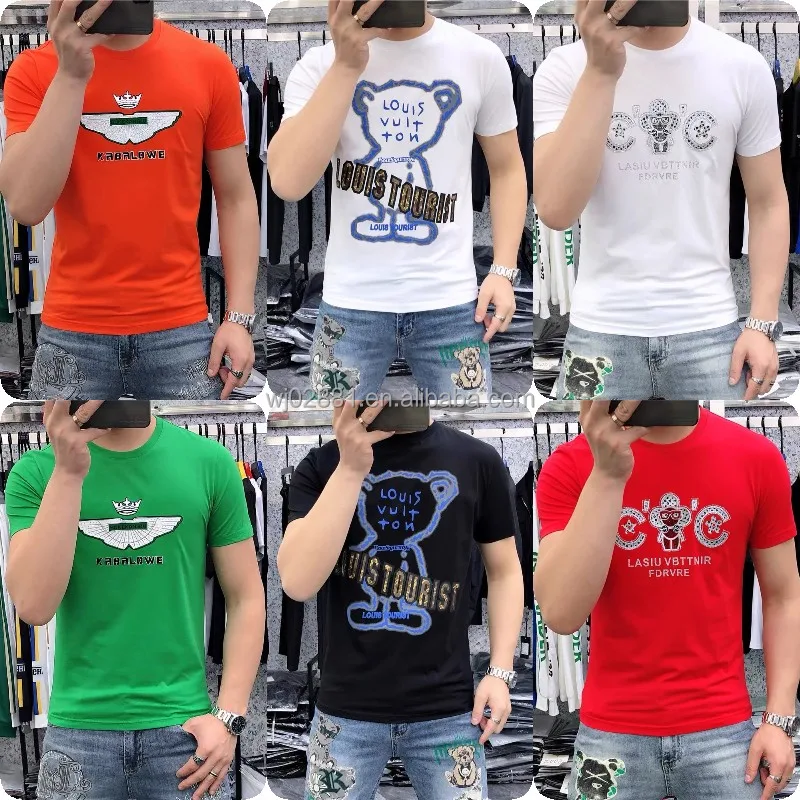 Wholesale High Quality Custom Off Shoulder Plus Size Blank Short Sleeve Cotton Men's T-Shirt