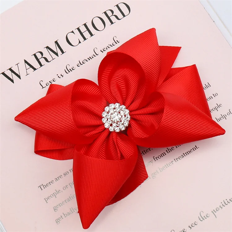 Hot Selling Sweet Solid Color Bowknot Hair Clips Handmade Bows Hairpin Hair Grips For Children