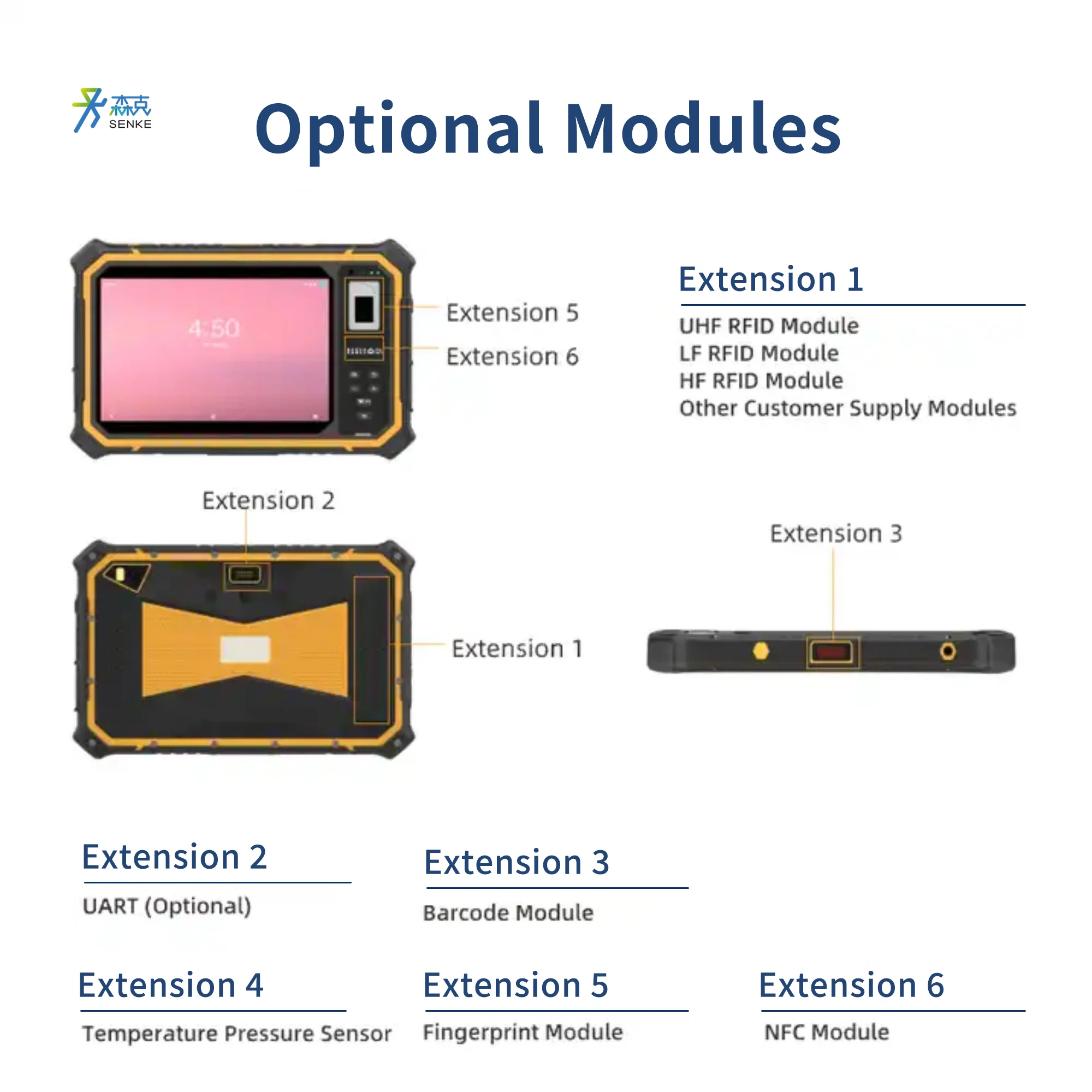 Senke T80 8 Inch Android Gps Industrial Rugged Tablet 8 128 4g Lte Ip67