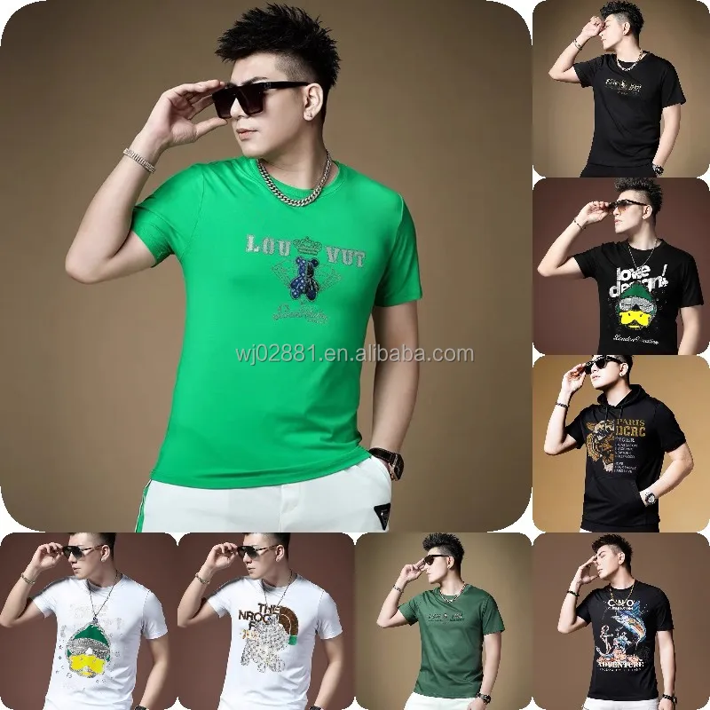 Summer Short Sleeve Men's Fashion Print Round Neck  T-shirt Fashion Men's Wear