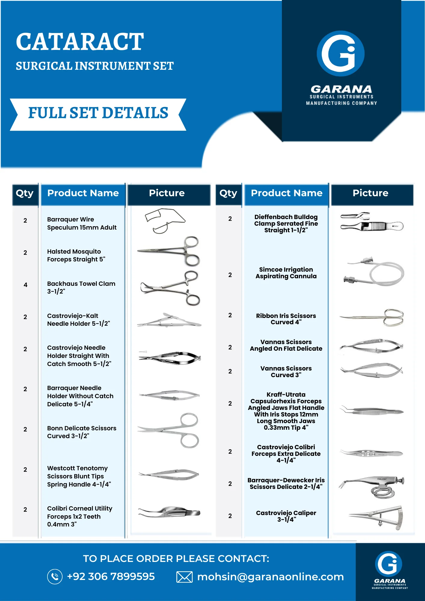 Cataract Surgical Instruments Set Of 38 Pcs Buy Class I Non Active