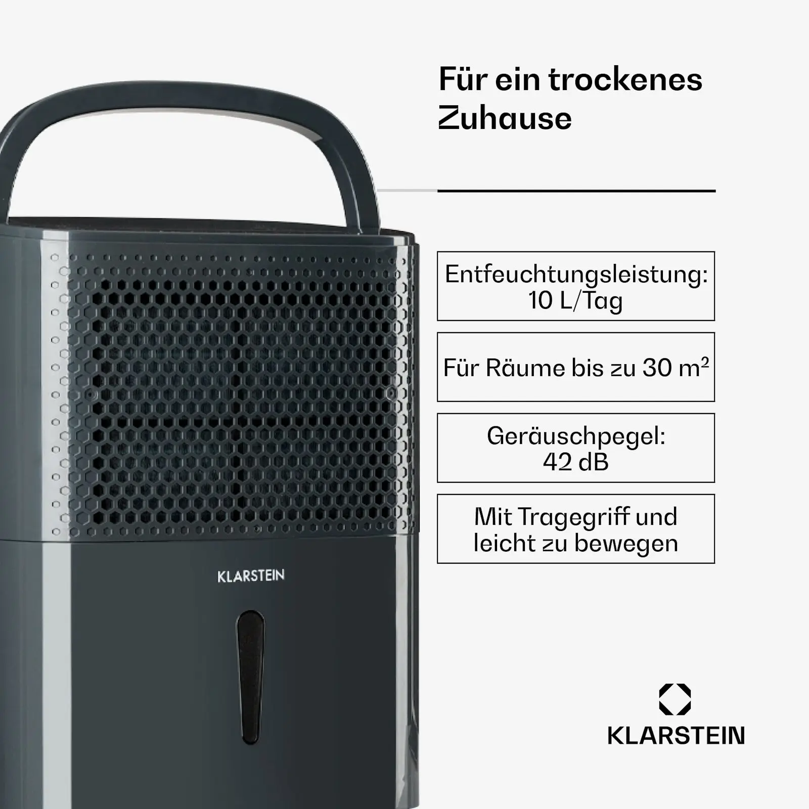 Dehumidifier, 10L, Portable, 15-20, m2 - detail 4