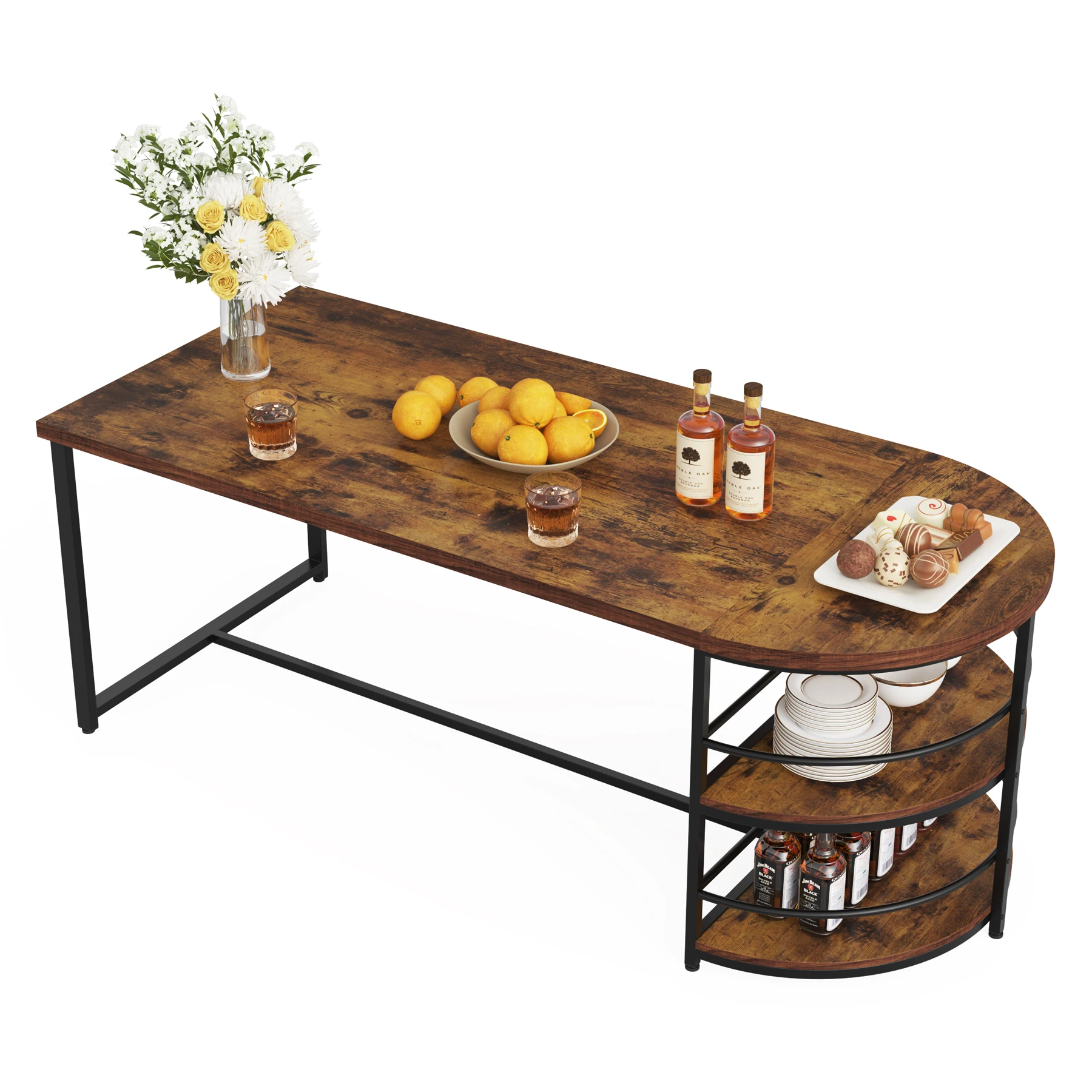 Home Decor Island Kitchen Dinning Table Dining Table Set With Storage