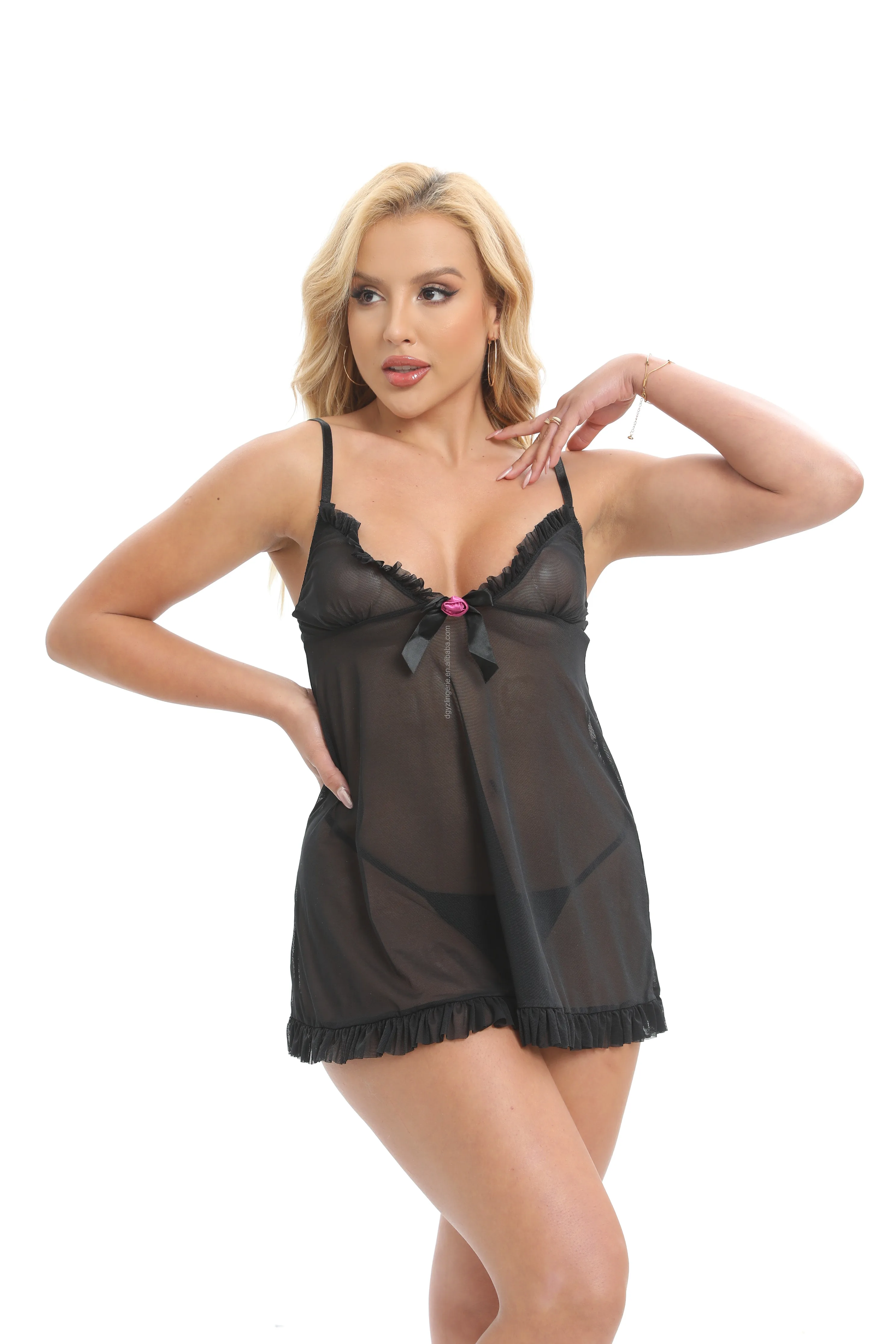 Factory Price Sexy Erotic Lingerie And Night Dress Front Closure With