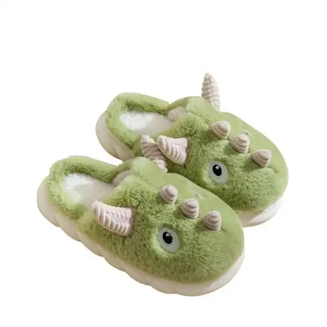New Arrival Lovely Animal Warm Soft Slippers Stuffed Animal Dinosaur Anti Slip Fur shoes Stuffed Slippers For Gift