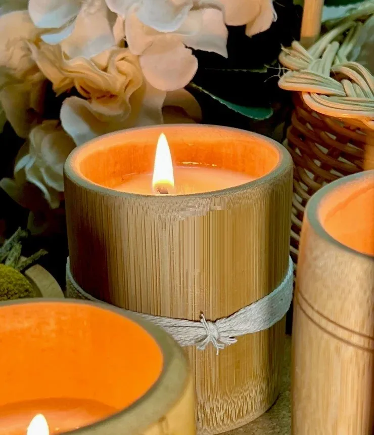 Unique Style Bamboo Candle Cups Bamboo Cup Scented Or Unscented Candles