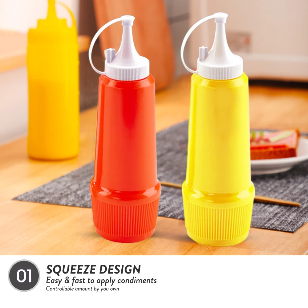 Elianware Custom Squeeze Squirt Condiment Bottles With Twist On Cover