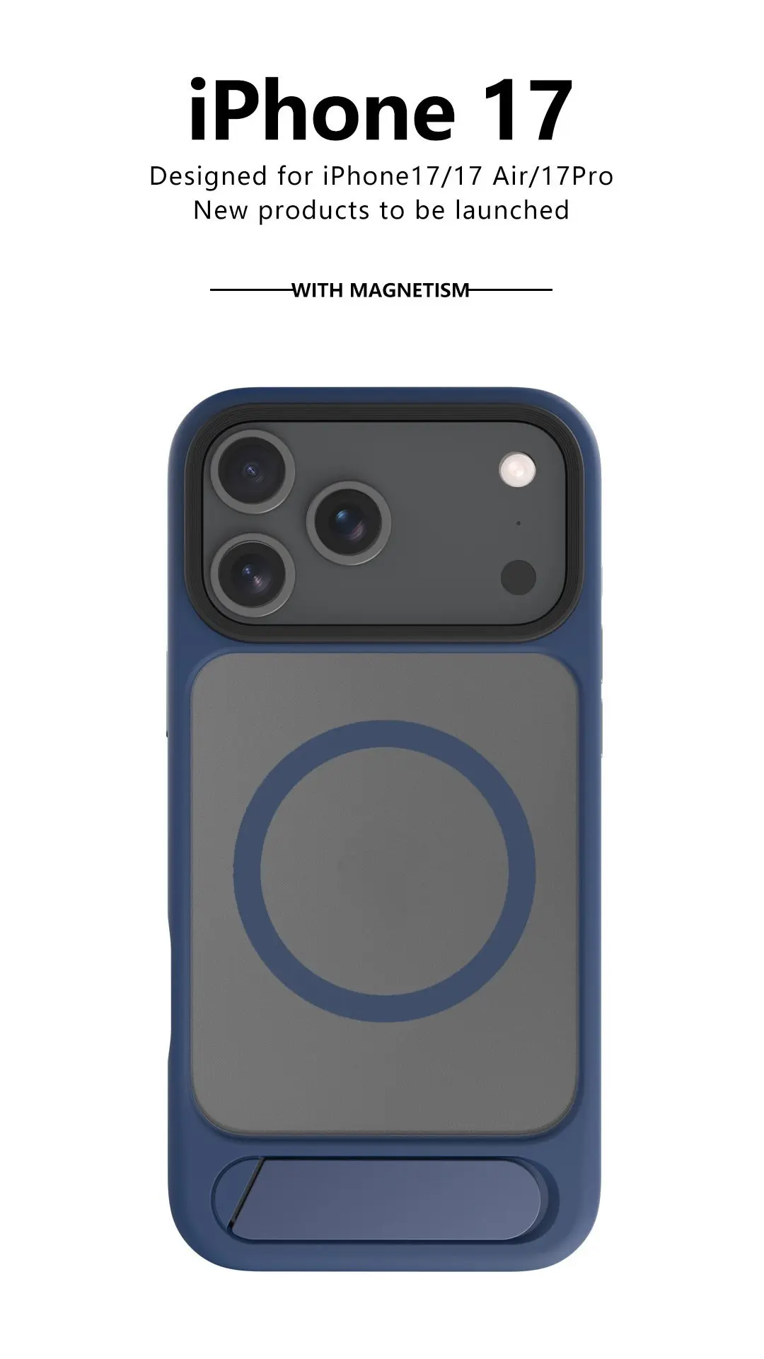 product trapezoidal stand magnetic soft touch finish phone case for iphone 17 16 series-9