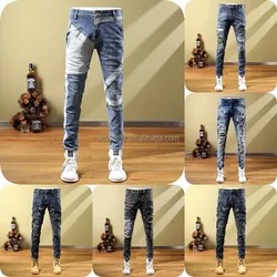 2023 New  High Quality Blue Jeans Fashion Men's Street Fashion Jeans