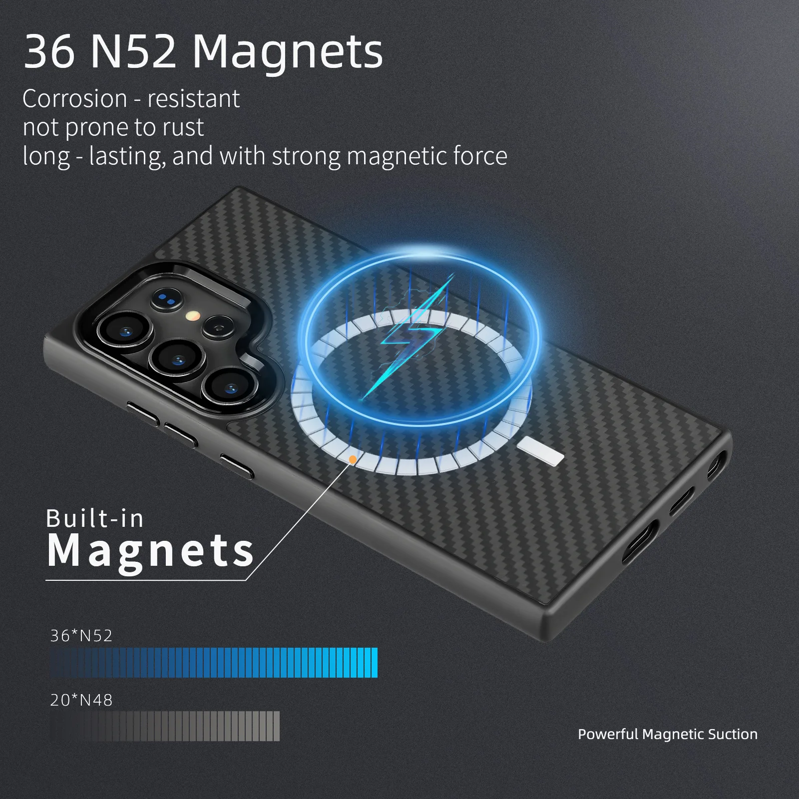 s24 texture magnetic carbon fiber all cover laudtec-3