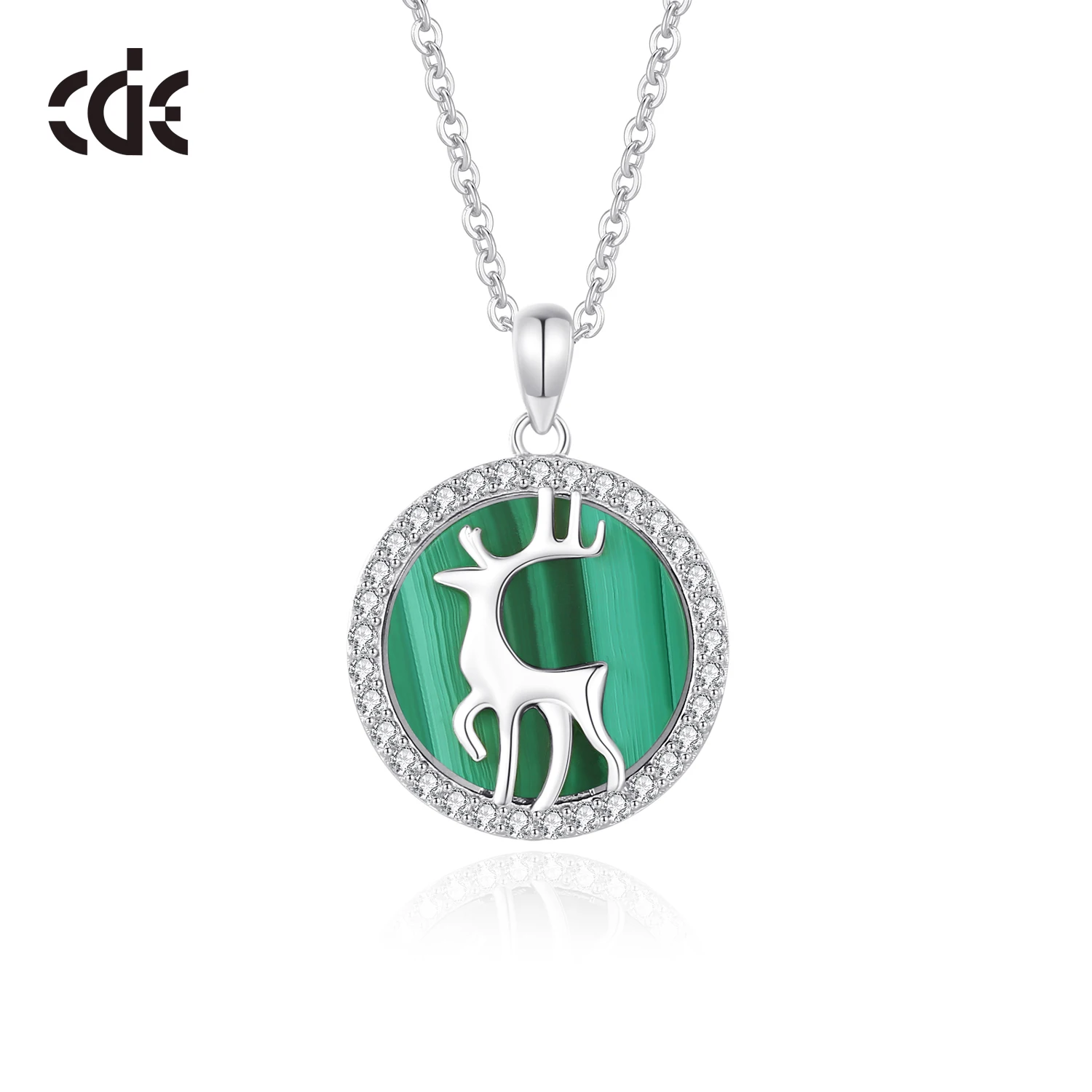 CDE YL5445 Fine 925 Sterling Silver Jewelry Wholesale Turquoise Deer Shape Gold Plated Pendant Necklace For Women Christmas Gift