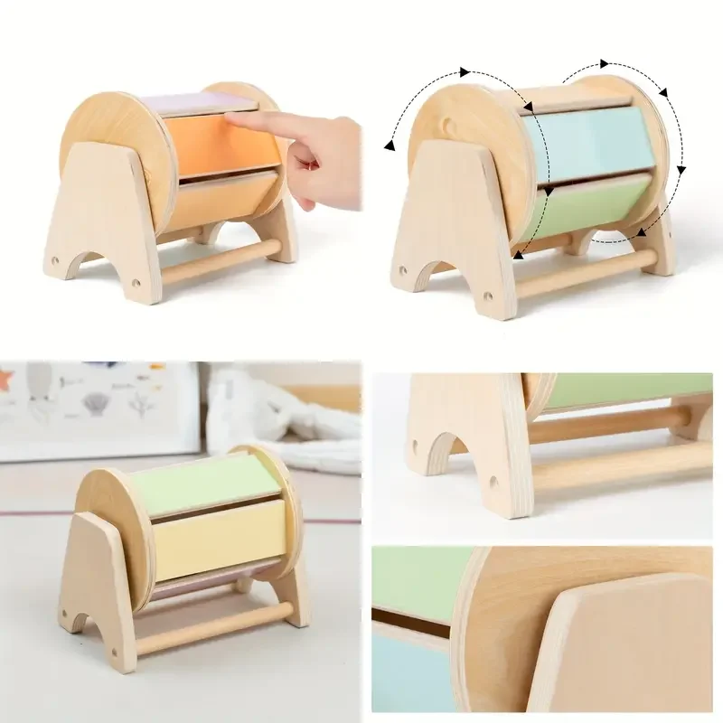 Montessori Kids Wooden Coin Box Drawer Game Educational Toys Preschool Training Drum Toy Baby Early Learning Teaching Aids Toys