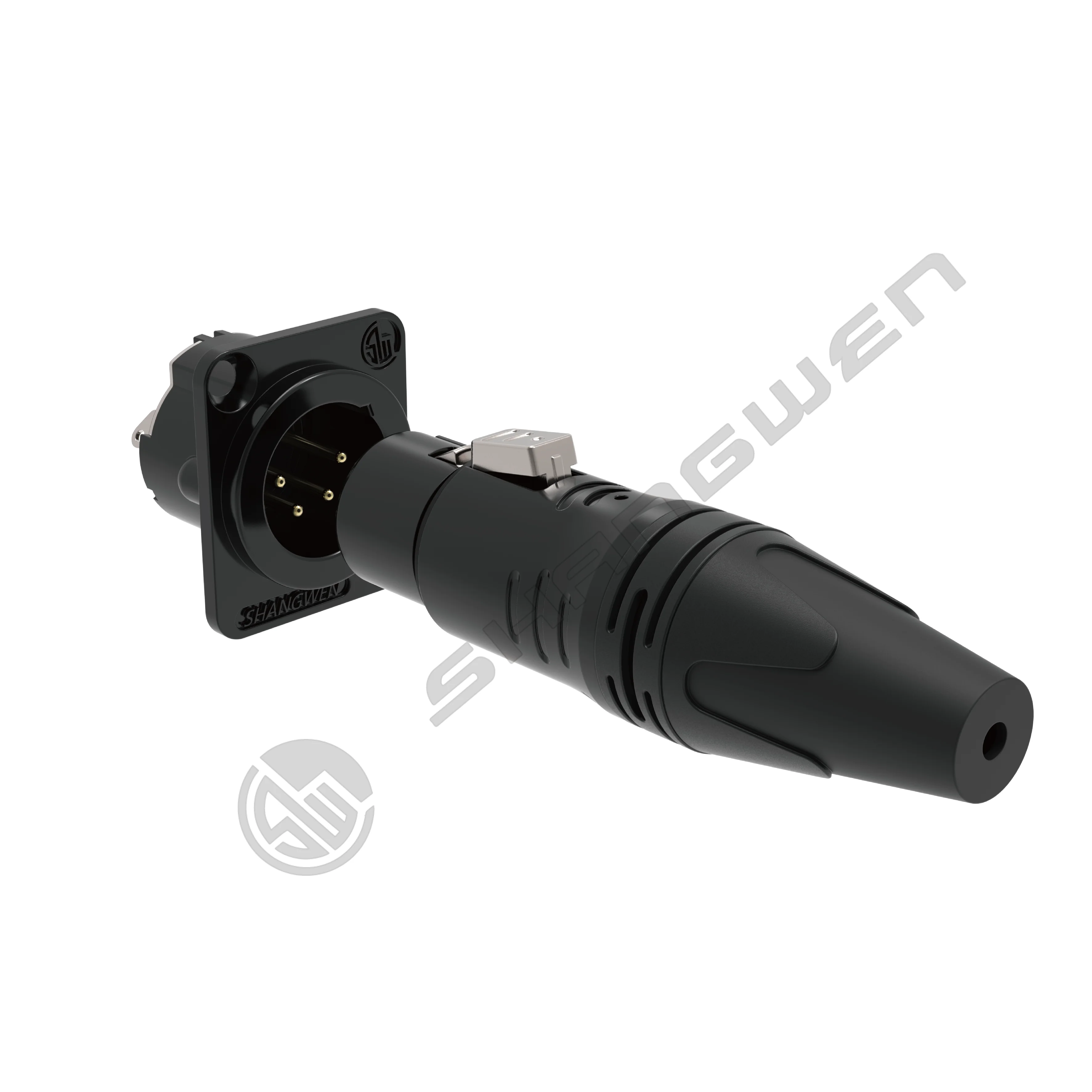 New XLR 4-Pin Female Socket IP40 Indoor Audio Video Cable Connector with Solder Adapter and Jack Lead Cable Connector