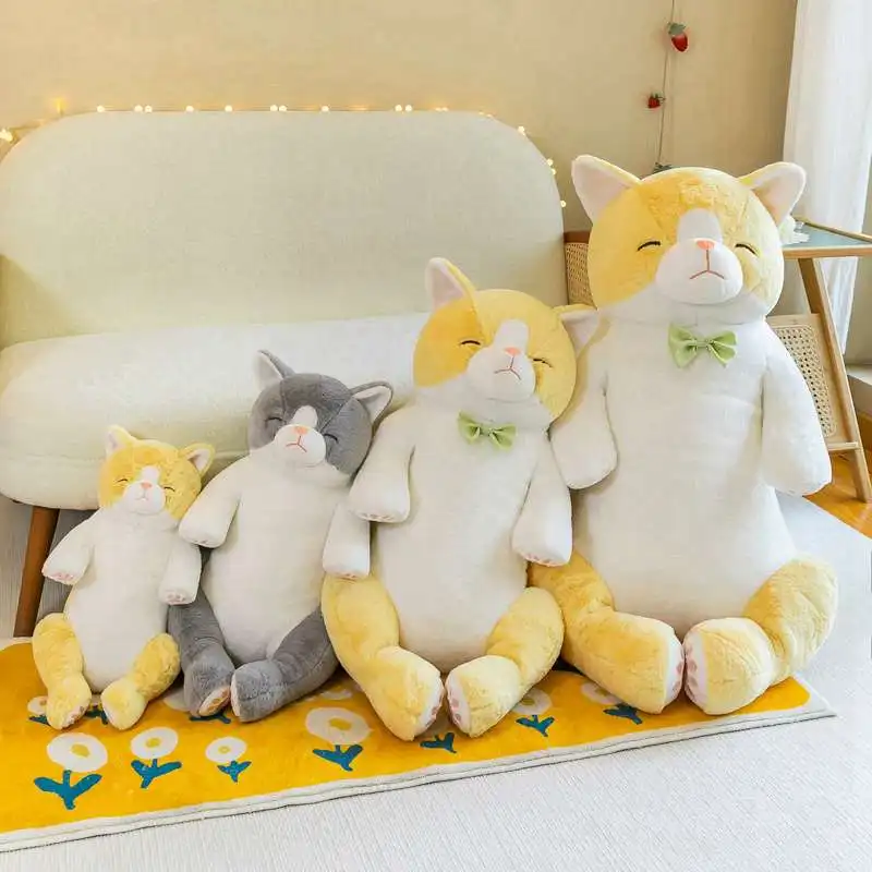 Factory Sale Cute Funny Cartoon Big Size Stuffed Animal Cat Plush Pillow For Home Decoration And Gift
