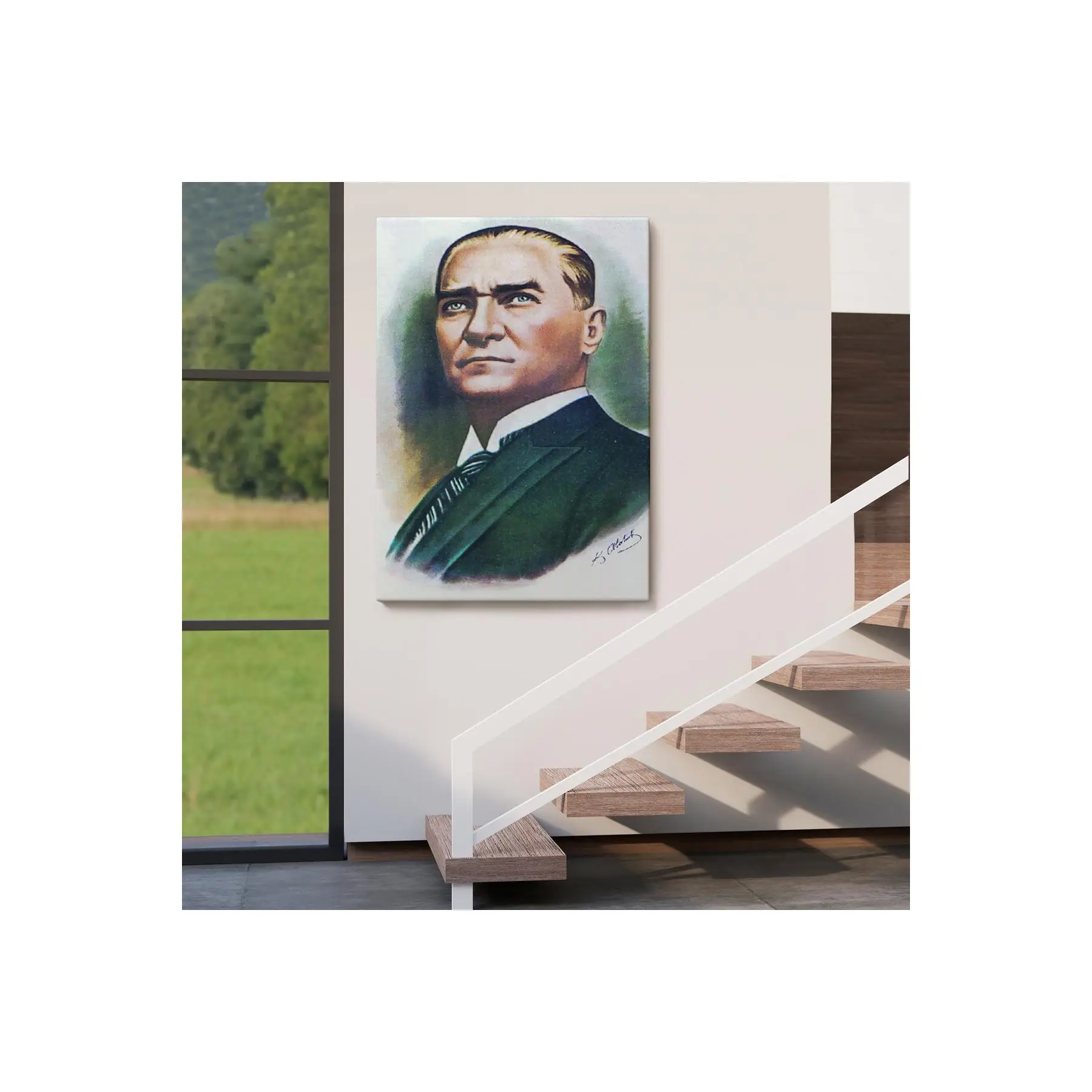 Atatürk Portrait Painting Mustafa Kemal Atatürk Rectangular Decorative