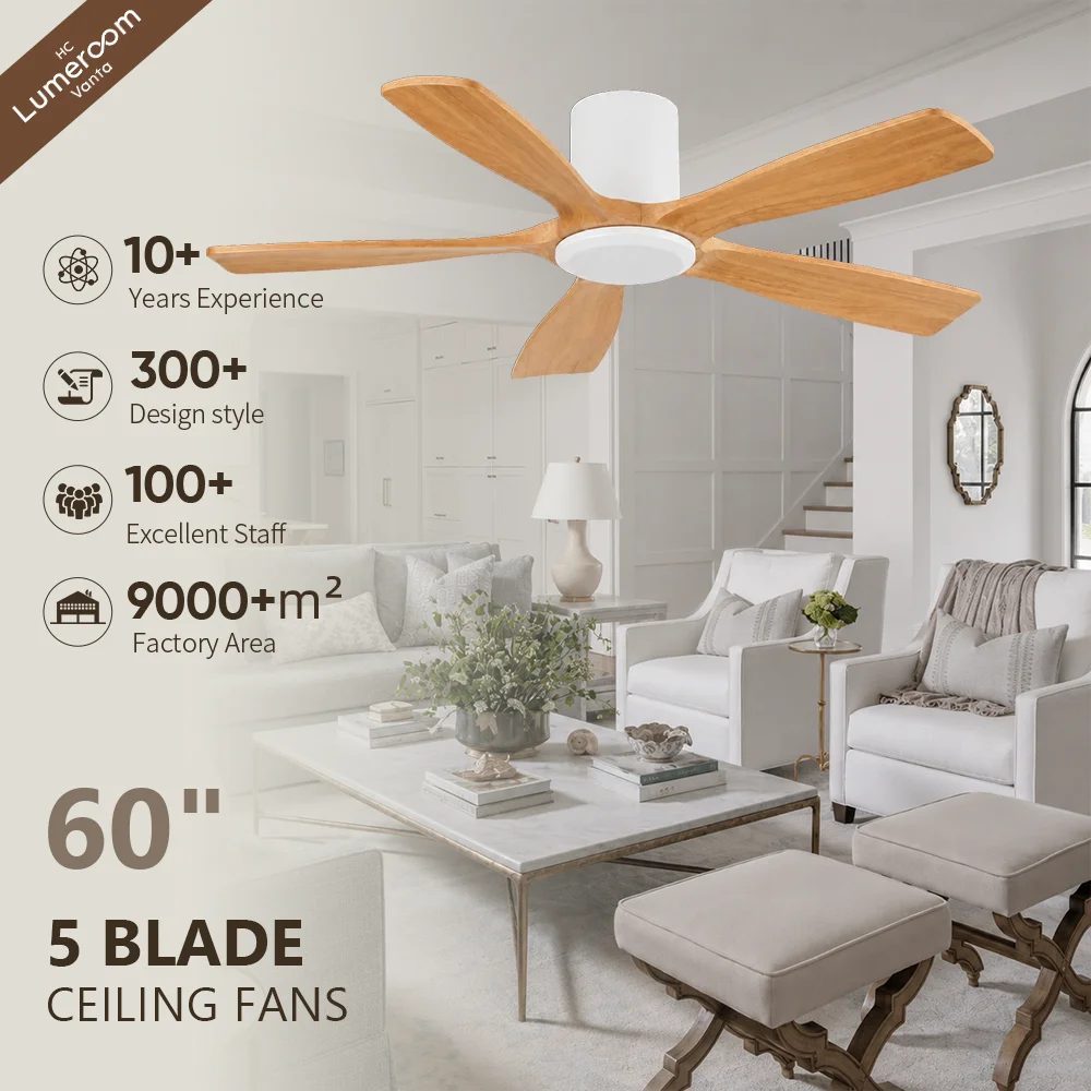 Ceiling Fan, 50 W, Solid Wood + Metal - detail 2