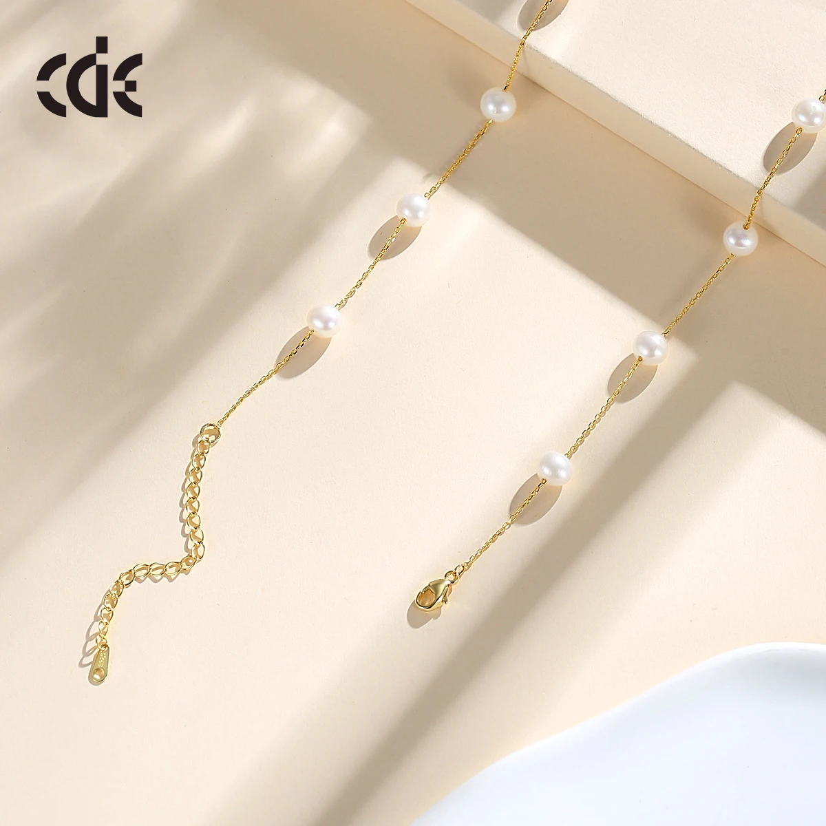 CDE PRYN010 Fine 925 Sterling Silver Jewelry 14K Gold Plated Necklace Wholesale Freshwater Pearls Pearl Satellite Necklace