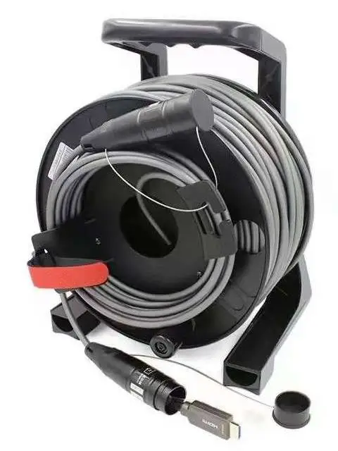 Armored Optical Fiber HD MI2.0 HD Cable Drum 4K 60Hz TPU Covered Cable OM3 Fiber Copper Wires Protect Shell Cable Reel