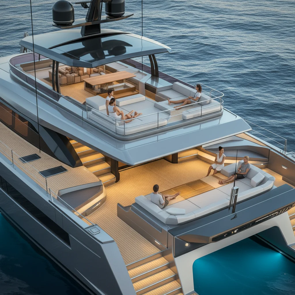 UBI 1820 Customized 8.3M 20 PAX Cruising Yacht Inboard Engine Passenger Aluminum Catamaran 30-35 Knots Touch Screen Control