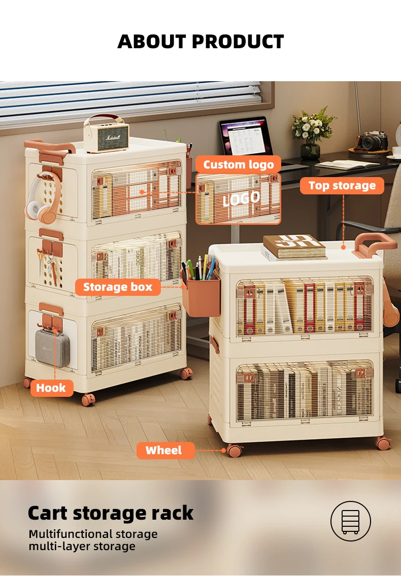 product wanuo childrens craft tool storage cart childrens picture book storage cart foldable multi functional storage cart-1