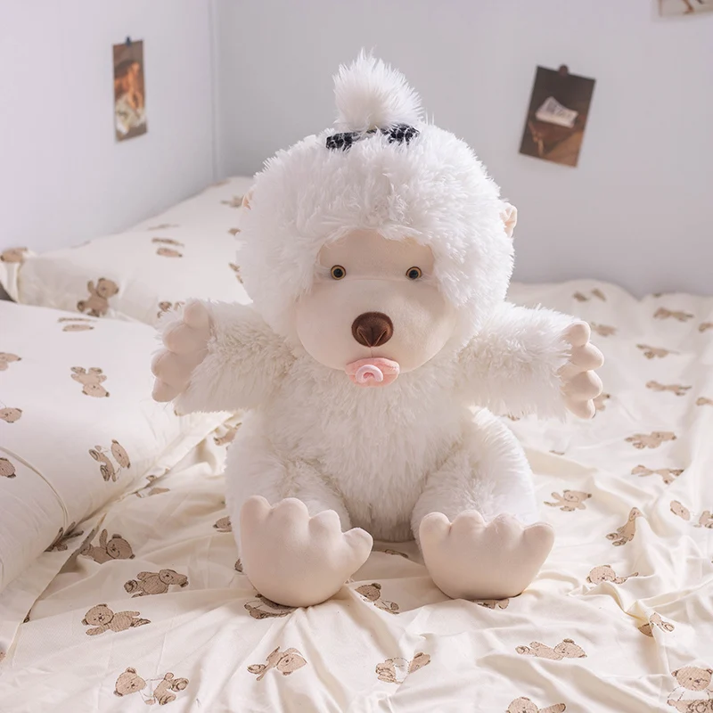 2024 Cute Sea Animal Big Foot Plush Toy With Pacifier Stuffed Anime Soft Yeti Toy Pillow For Home Decor And Gifts