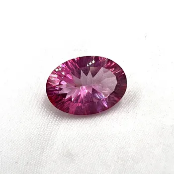 Natural Pink Topaz Oval Shape Concave Cut Loose Gemstone November Birthstone