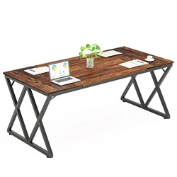 Tribesigns 70.87 Inch Wooden Rectangle restaurant furniture office meeting table dining table for 6 people