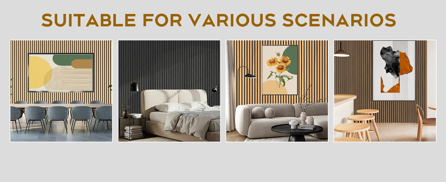 New Arrivals Modern Walnut Acoustic Slat MDF Panels 3D Fluted Soundproof Wall Panel for Home Hotels & Apartments manufacture