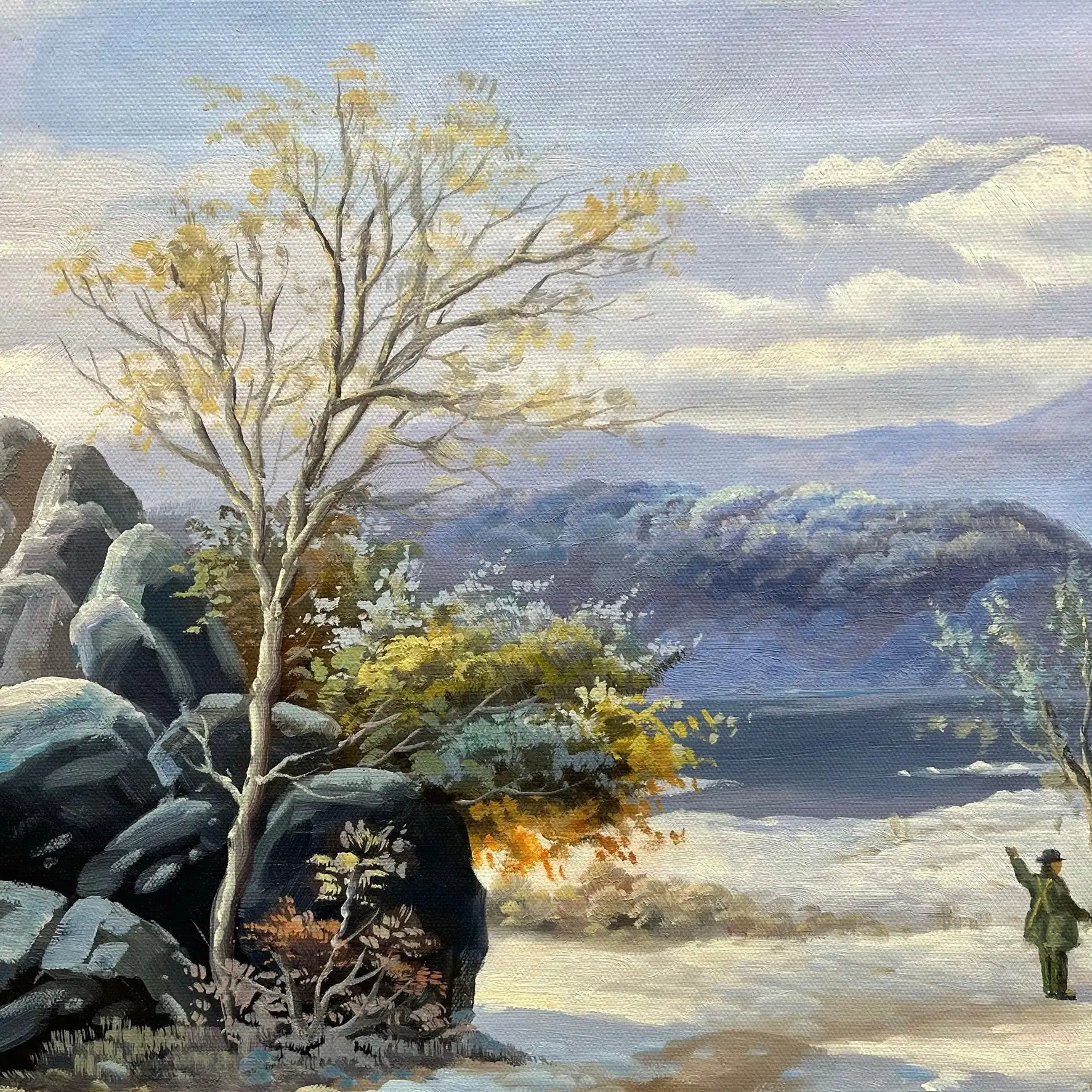 23.5x35.5 Inch Handmade Oil Painting Fine Art 100% Hand-Painted Snow River Classical Landscape for Living Room Decoration Canvas Adbfe08e1ad6f400eb78e43123816b9f1M