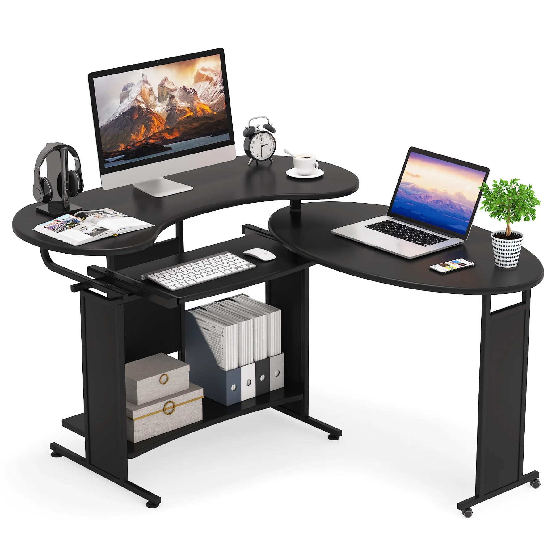Multifunction Custom Executive Reception Office Desk Modern L-Shaped Computer Corner Study Desk