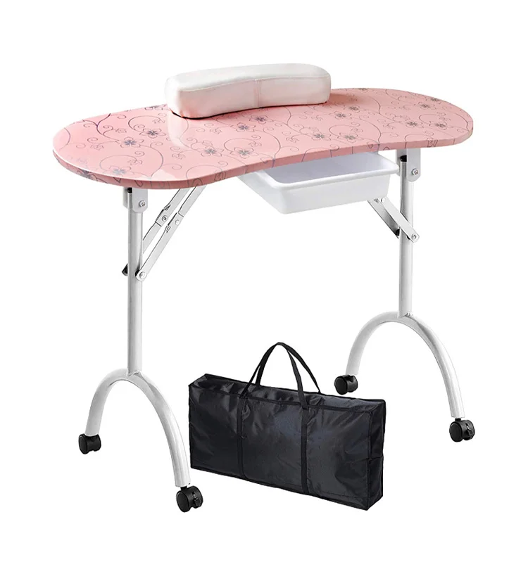 YQ Forever Manicure Salon Nail cleaner Portable Manicure Table Folding Nail table Station Furniture