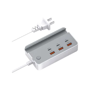 Multifunctional 35W PD Power Socket 3 Type C And 3 USB A Ports  Fast Charging Head Power Socket