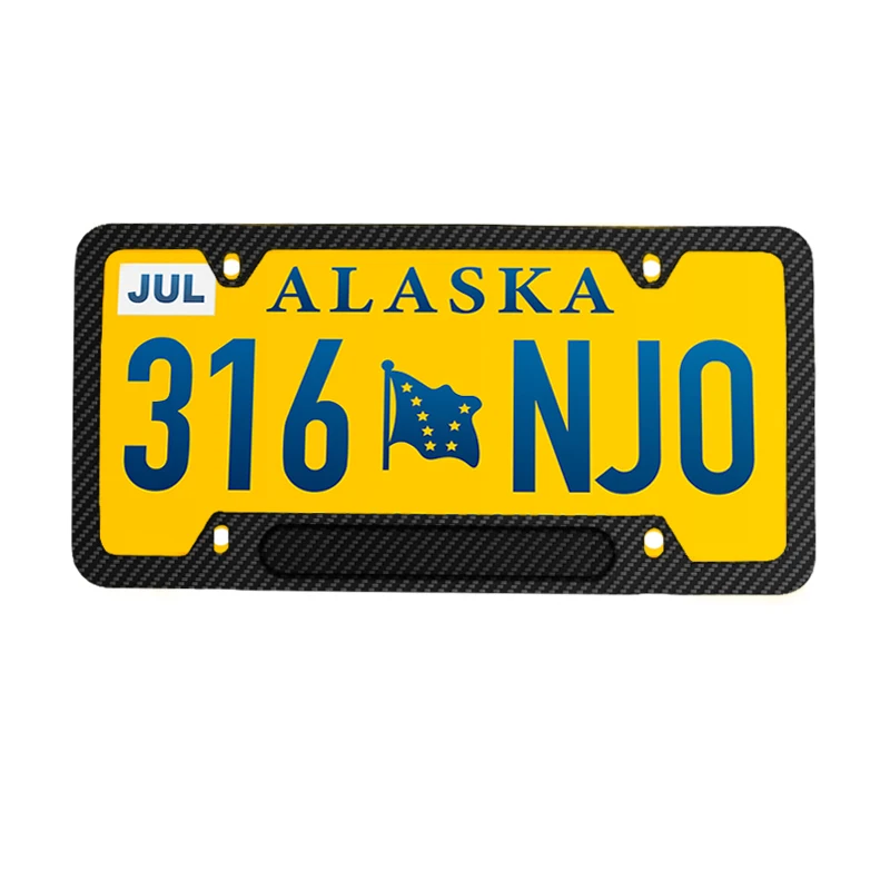Custom logo Carbon Fiber Surface Number Plate Holder License Plate Frame supplier