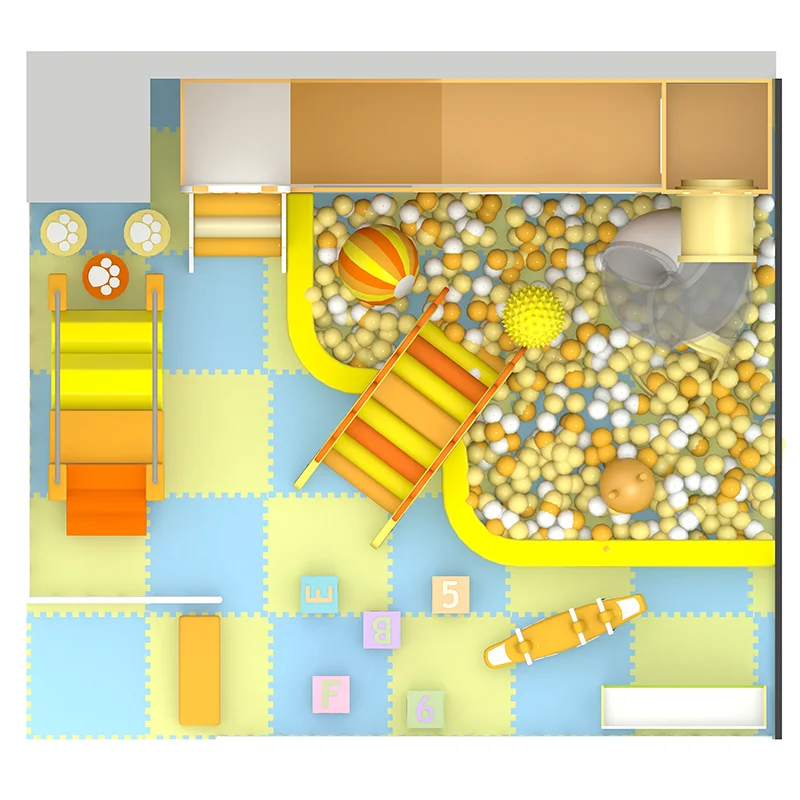 Feelkids ALITA-TQ26007 Indoor PE Board & Galvanized Pipe Multi-Play Kids Activity Center >1000kg Capacity Playroom Equipment factory