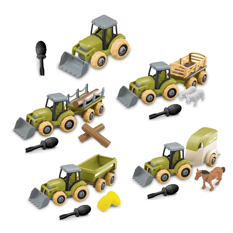 EPT New arrival DIY truck toys car farm truck assemble toys for kids truck slide self-assembling farmer car