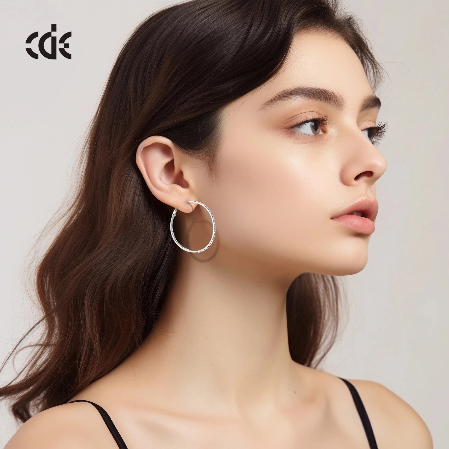 CDE CZYE037 925 Silver Earring Fine Jewelry  Earring Wholesale Bulk Dainty Sterling Silver Vintage Zircon Women Hoop Earrings