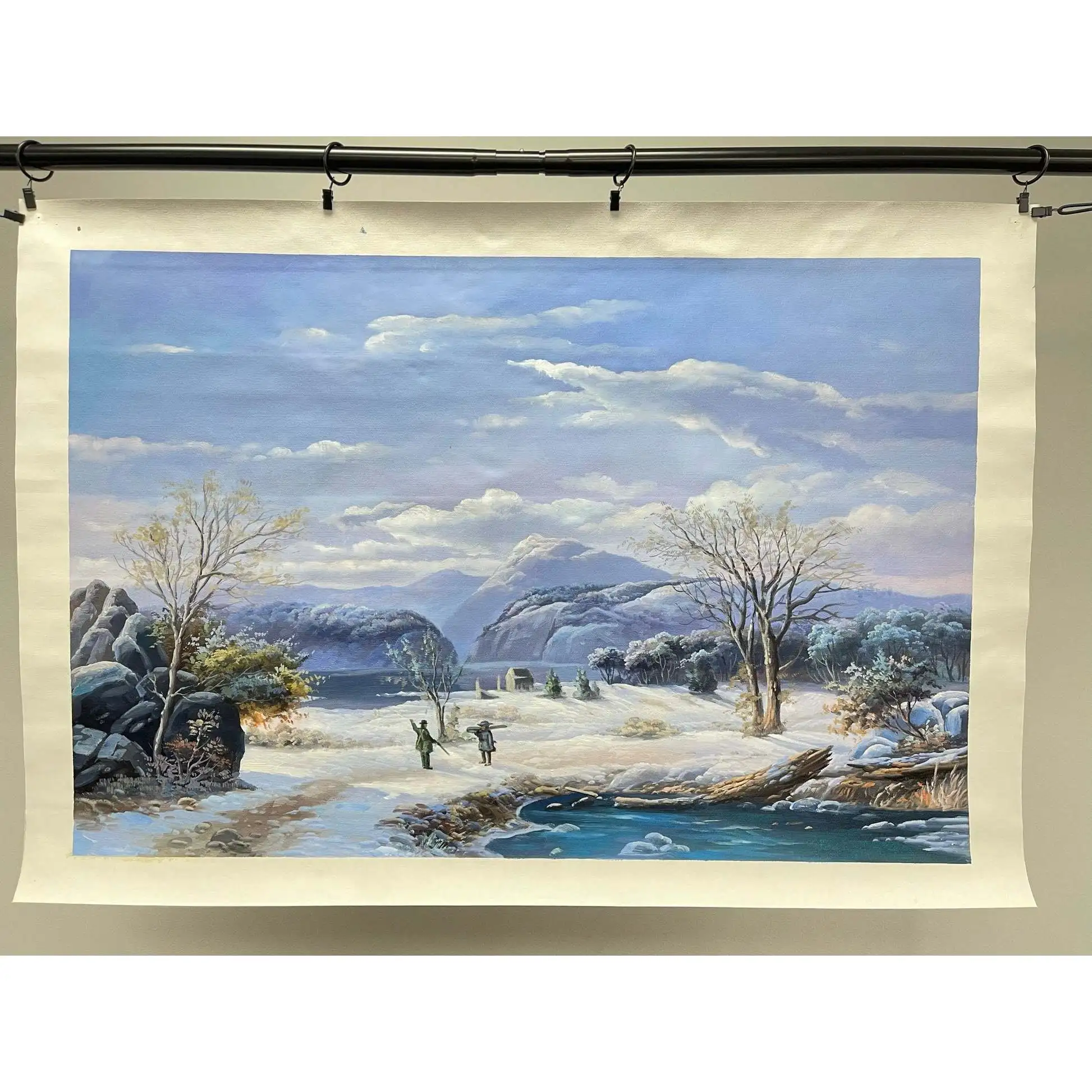 23.5x35.5 Inch Handmade Oil Painting Fine Art 100% Hand-Painted Snow River Classical Landscape for Living Room Decoration Canvas Ae466443d87d7497abad83665a76c98e1S