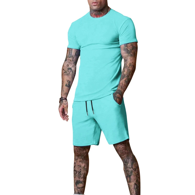 Professional Made Men High Quality Casual Wear Two Piece Set Training Wear Gym Bodybuilding Sets With Customized Colors