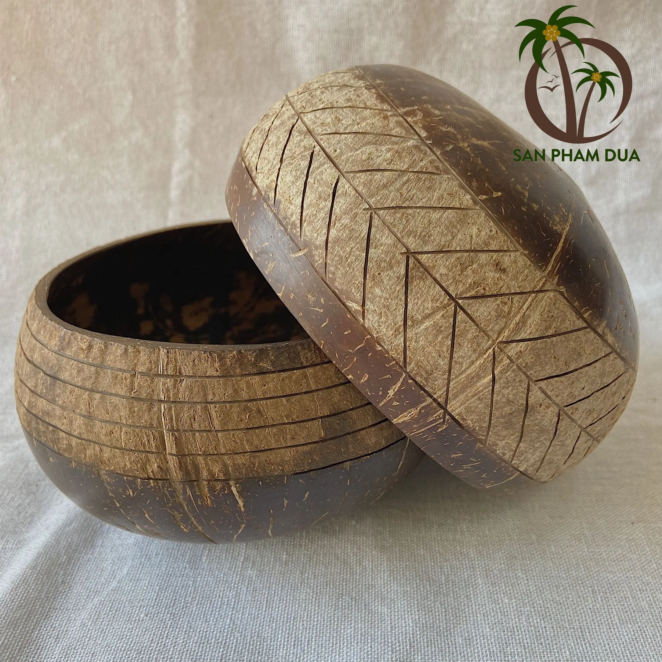 Natural Eco Friendly Coconut Shell Bowl Coconut Fruit Salad Noodle Bowl